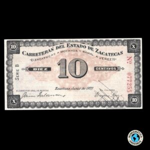 Mexico (Zacatecas) 10 centavos 1922